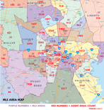 Houston TX MLS Area Map of Agent Email Addresses